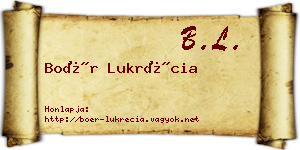Boér Lukrécia névjegykártya